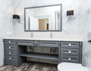 bathroom luxury white brown marble tiles