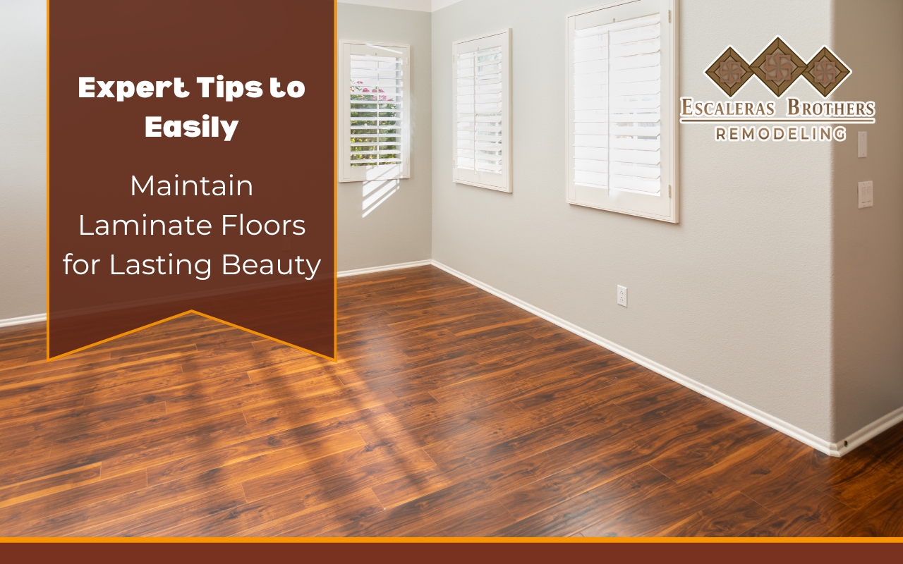 Cleaning laminate floors with a microfiber mop.