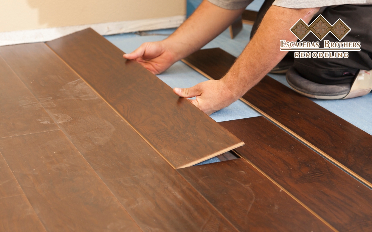 Felt pads protecting laminate floors from furniture scratches.